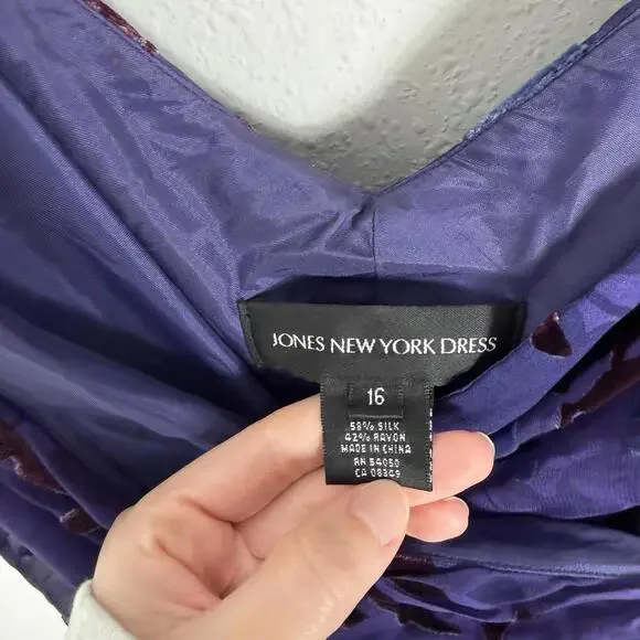 Vintage Y2K Burnout Velvet Babydoll Slip Dress Silk Whimsy Dark Floral Fairy 16 - Picture 6 of 8